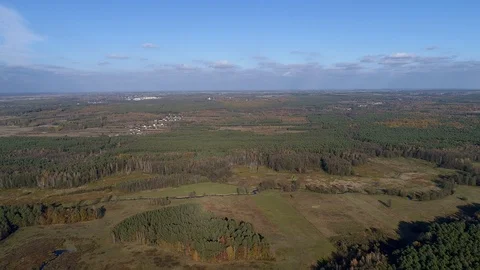 Flight over forests and the river, aerial view Stock Footage 123704453