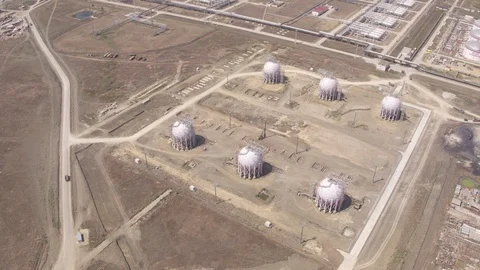 Flight over the gas storage Stock-Footage 123703595