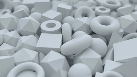 Flight over geometric shapes. Seamless loop Stock Footage 230064001