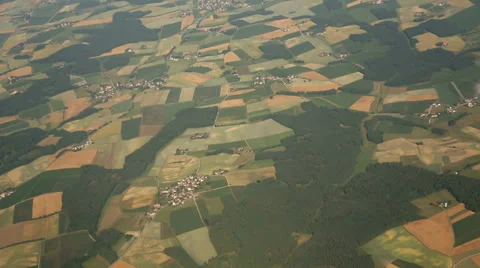 Flight over Germany in Summer, view from a airplane window 스톡 동영상 39879135
