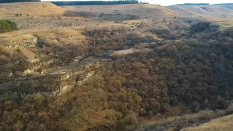 Flight over the gorge. forest. the Mountain Ranges Stock Footage 103428880