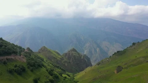 Flight over the gorge in the mountains Stock Footage 232102065