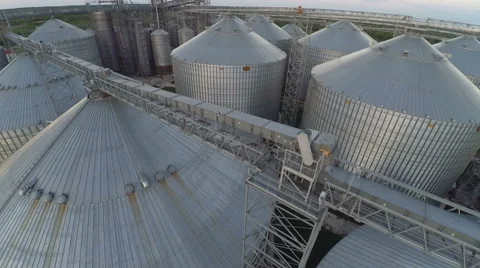 Flight over the granary Stock Footage 63082272