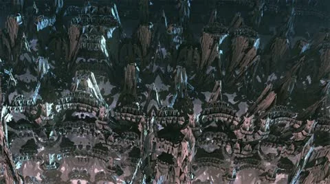 Flight over gray complex structures Stock Footage 22155455