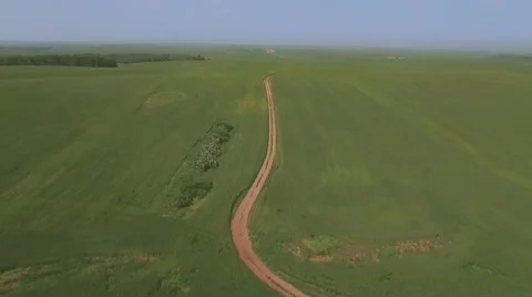 Flight over the green wheat field Vidéo 61844169