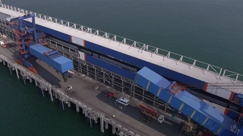 Flight over the harbour and crane 2 Видео 123695247