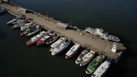 Flight over the harbour in Lahti Stock Footage 256675772
