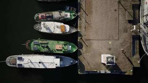 Flight over the harbour in Lahti Stock Footage 256676148