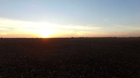 Flight over a  harvested field Video stock 56050846