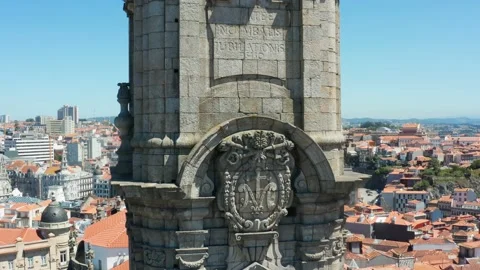 Flight over Hercules Tower in La Coruna Stock Footage 145189395