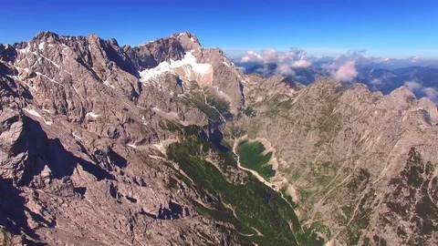 Flight over high mountain range. Stock Footage 72032447