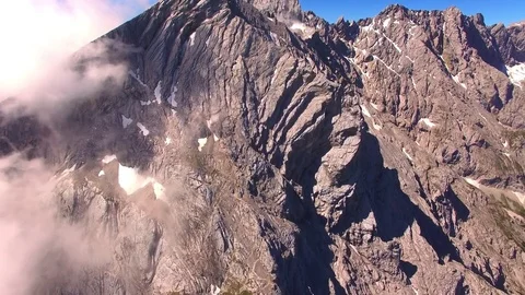 Flight over high mountain range. Video stock 72032798