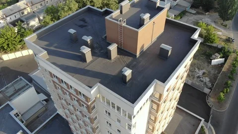 Flight over a high-rise building, shooting a new house Stock Footage 112126502