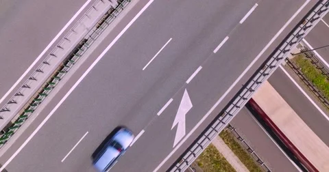 Flight over highway crossing Stock Footage 65605933
