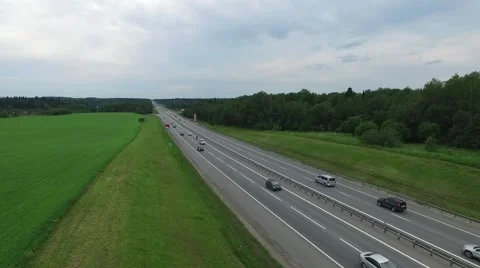 Flight over the highway Stock Footage 69067419