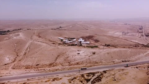 Flight over hills in desert Stock Footage 130403377