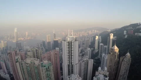 Flight over Hong Kong Stock Footage 49323980