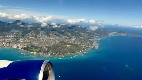 Flight over Honolulu, Hawaii Stock Footage 238009342