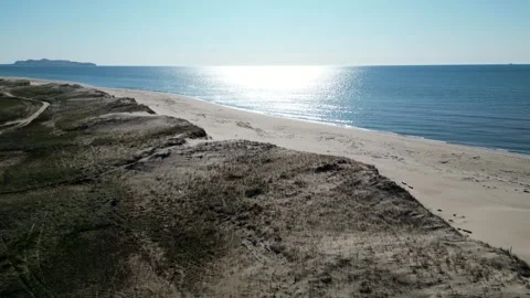 Flight over the Îles de la Madeleine (Canada) Stock Footage 253058637