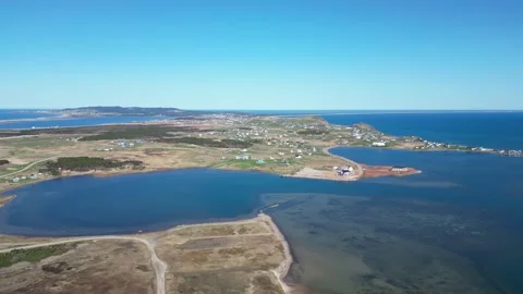 Flight over the Îles de la Madeleine (Canada) Stock Footage 253060688