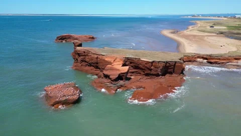 Flight over the Îles de la Madeleine (Canada) Stock-Footage 253060824