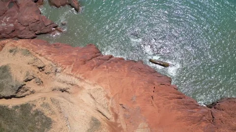 Flight over the Îles de la Madeleine (Canada) Stock Footage 253081354