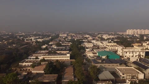Flight over an industrial corridor, showcasing variety of manufacturing units Stock Footage 330326179