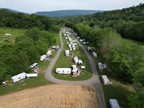 A flight over the Juniata river in Newton Hamilton Pennsylvania Stock Photos