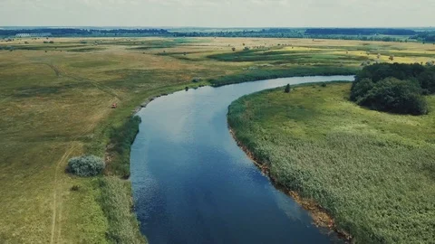 Flight over a kopter on boundless open spaces Stock Footage 112305591