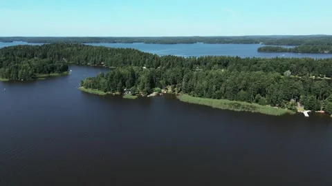 Flight over Lake With a Drone Stock Footage 201618382