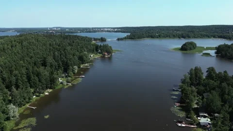 Flight over Lake With a Drone Stock Footage 201619000