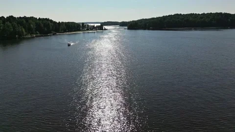 Flight over Lake With a Drone Stock Footage 201621816