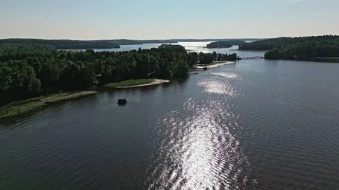 Flight over Lake With a Drone Stock Footage 201622094