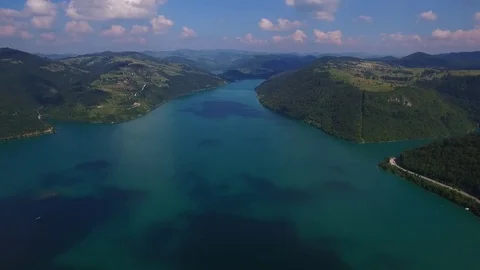 Flight over the lake Stock Footage 72747310