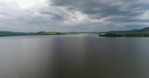 Flight over Lake Stock Footage 76117870