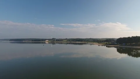 Flight over the lake Stock Footage 77162758