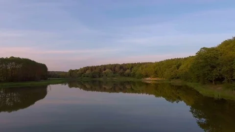 Flight over the lake Stock Footage 81276062