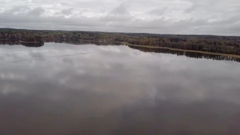 Flight over lake Stock Footage 97609210