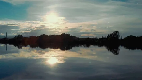 Flight over the lake Stock Footage 113539580