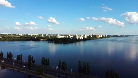 Flight over the lake 스톡 동영상 135612049