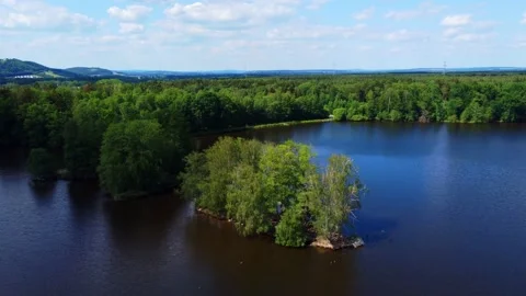 Flight over a lake Stock Footage 197847590
