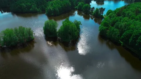 Flight over a lake Stock Footage 197847802