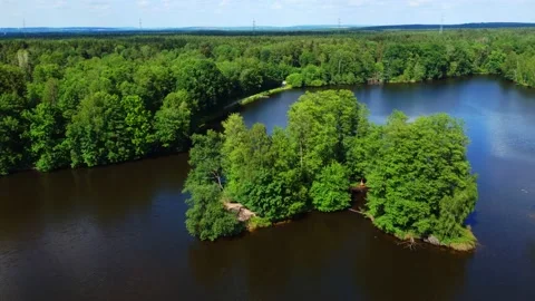 Flight over a lake Stock Footage 197848141