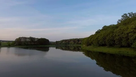 Flight over Lake. Video is from the drone. Stock Footage 80249695