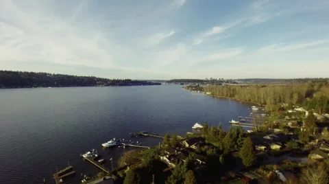 Flight over Lake Washington Stock-Footage 46064060