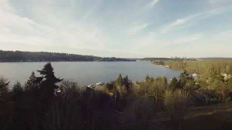 Flight over Lake Washington Stock-Footage 46064105