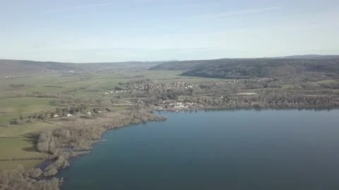 Flight over a lake in winter 4k 01 Stock Footage 148569281