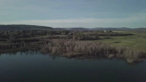 Flight over a lake in winter 4k 03 Stock Footage 148569598