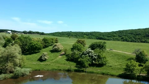 Flight over the lake2 Stock Footage 128693342