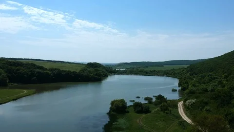 Flight over the lake3 Stock Footage 128693358